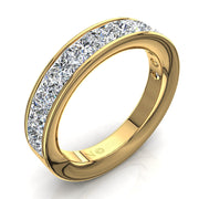 Demi-alliance 11 diamants princesses 2.20 carats or jaune Laura